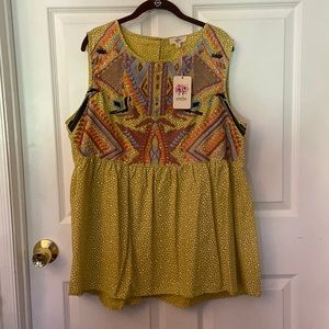 Entro sleeveless top size 1X NWT